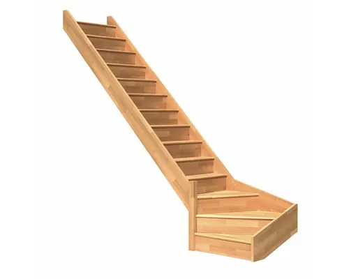 Scară laterală de interior Pertura Elenie fără balustradă 17 pași fag lăcuit buc