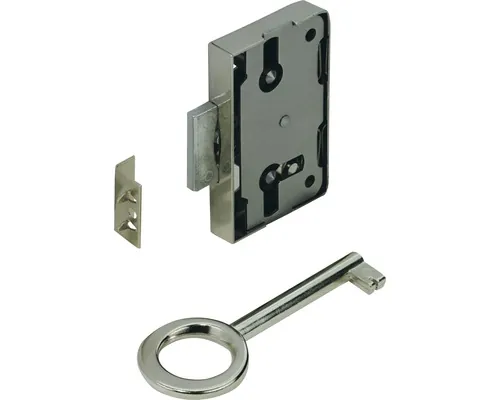 Încuietoare aplicată mobilier Hettich 60x43 mm, 1 cheie, nichelată buc