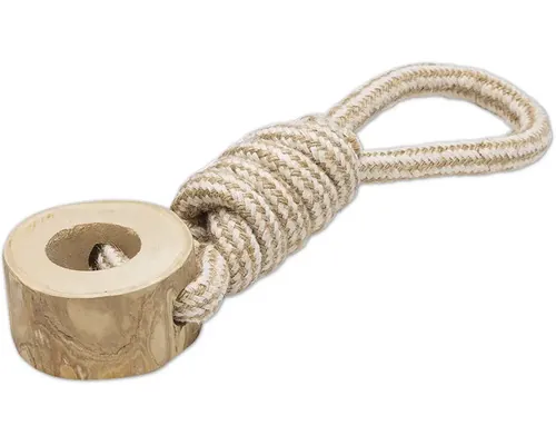 Jucărie câini Beeztees S Dirk din lemn cu sfoară cca. 24x8x8 cm buc