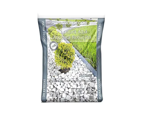 Marmură anticată rotunjită Decolex granulație 15-25 mm 20 kg alb sac