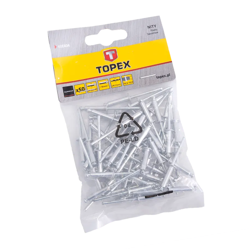 Nituri pop, aluminiu, Topex, 4 x 16 mm, 50 bucati 50buc