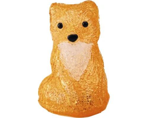 Figurină decorativă Lafiora Vulpe LED acril H 14 cm portocaliu buc