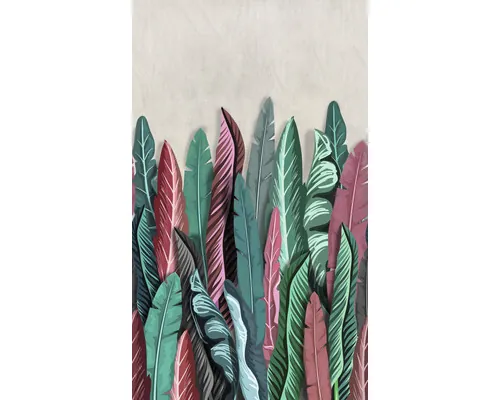 Fototapet vlies Marburg Smart Art Easy 47206 frunze, verde-roz, 159x270 cm rola