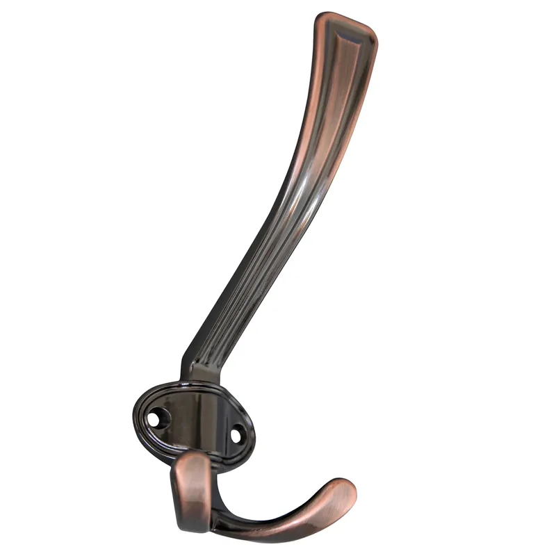 Cuier mobila cu 3 agatatoare, zamac, cuprat antic, pentru baie, dormitor, hol, prindere pe mobila / perete, 494.72.28 buc