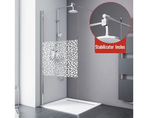 Duș Walk In Schulte Alexa Style 2.0, 80x190 cm, sticlă securizată transparentă, profil cromat buc