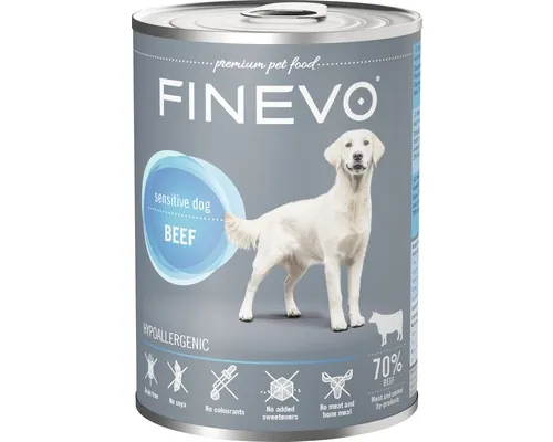 Hrană umedă pentru câini FINEVO Sensitive cu vită 400 g buc