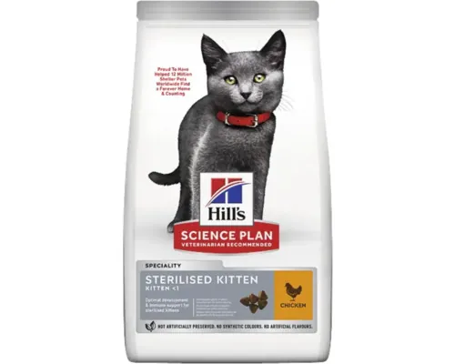 Hrană uscată pentru pisici Hill's SP Feline Kitten Sterilised cu pui 300 g buc