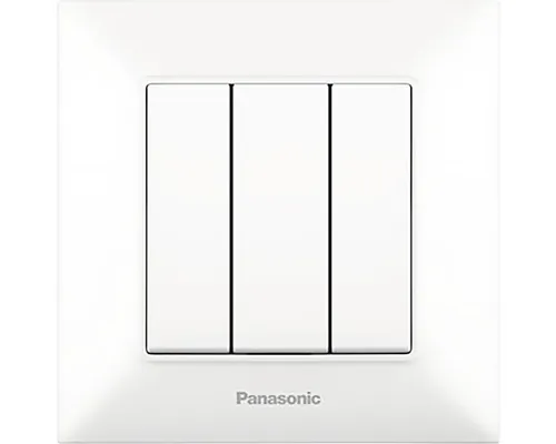 Întrerupător triplu Panasonic Arkedia Slim, alb, incl. ramă buc