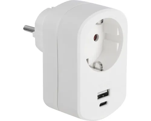 Adaptor priză Qlink 3680W cu încărcare USB max 3,4 A buc