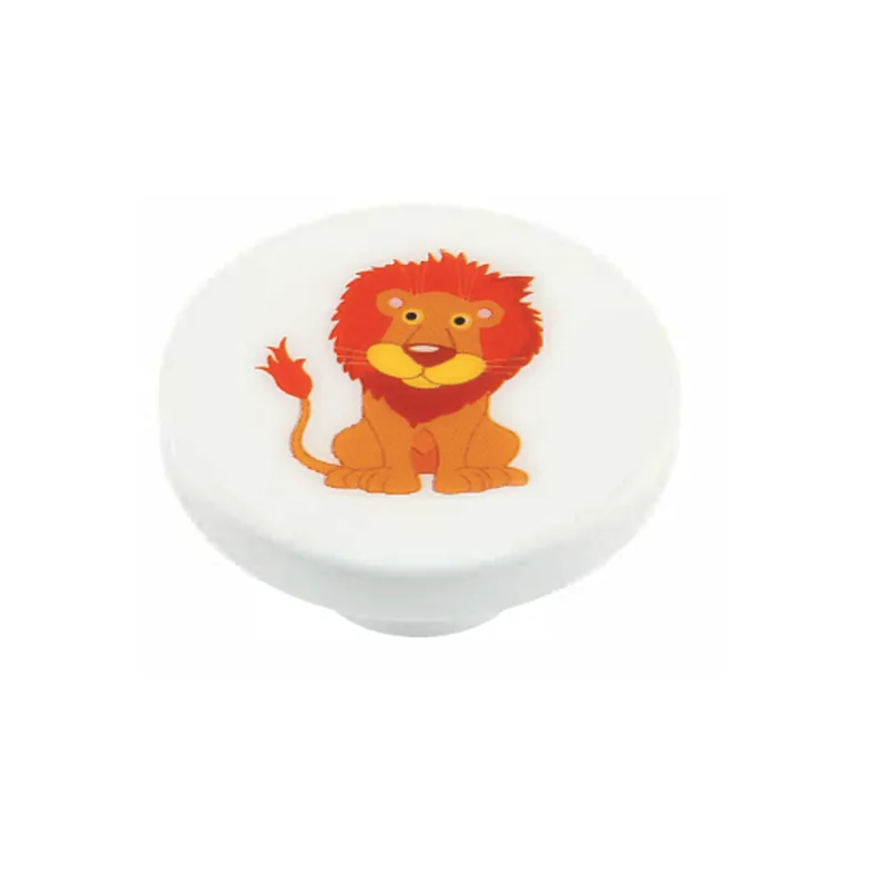 Buton rotund Sedef, model lion, plastic, 40 mm