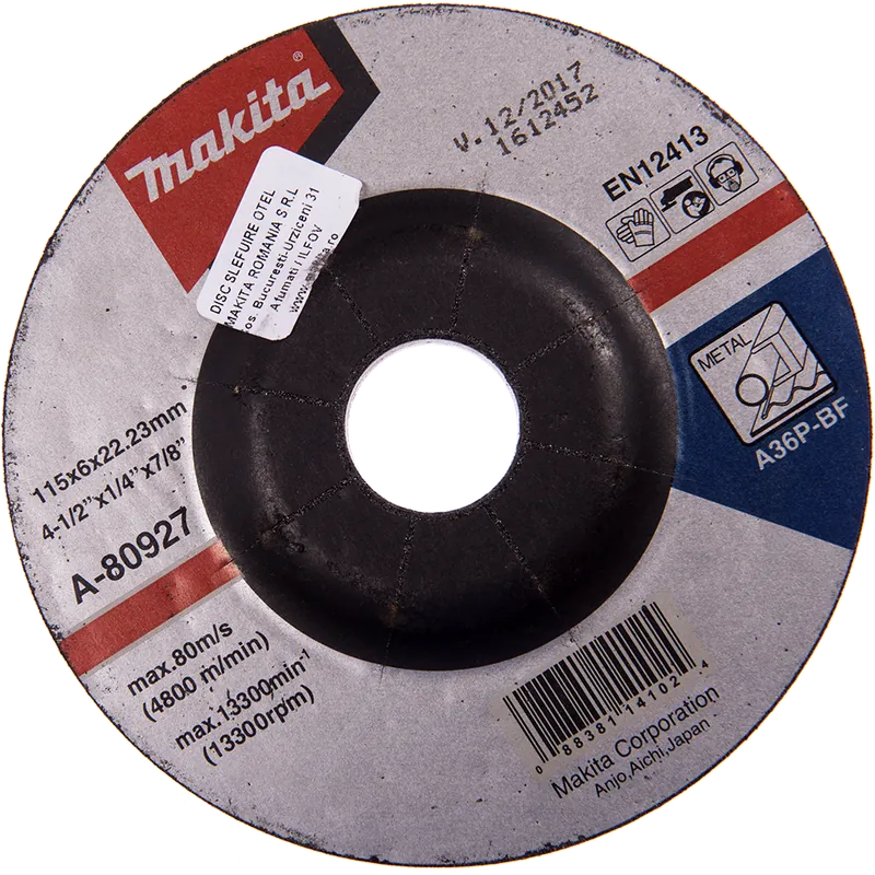 Disc slefuire otel Makita, 115 mm, granulatie A36P X