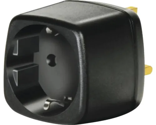 Adaptor pentru prize electrice Brennenstuhl EU - UK, cu impământare, fuzibilă 13A negru buc