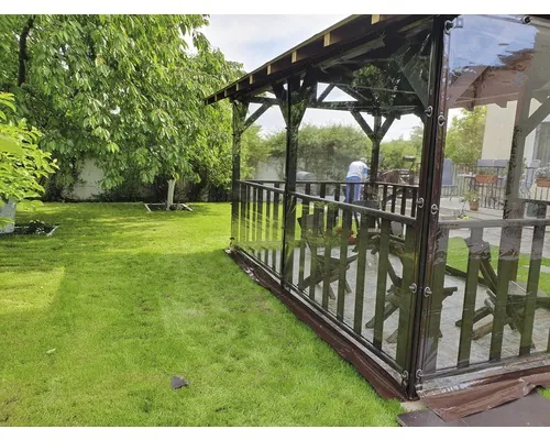 Folie de terasă cu capse și bride 3x2,25 m buc