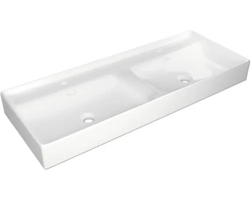 Lavoar dublu Jungborn NOVE 121 cm, 2 cuve, alb lucios buc