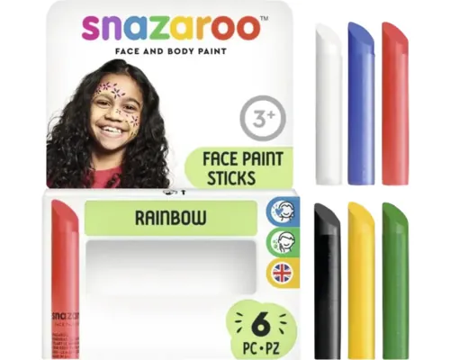 Set 6 creioane machiaj față Snazaroo Rainbow pac