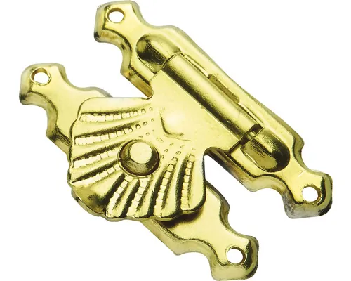 Închizătoare cu clapetă Hettich 18x25 mm, pentru cutii de lemn, oțel alămit, pachet 10 bucăți pac