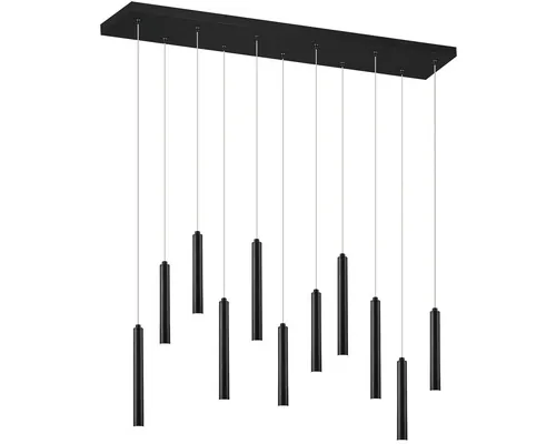 Lustră cu LED integrat Trio Tubular 11x2,8W 3850 lumeni, negru buc