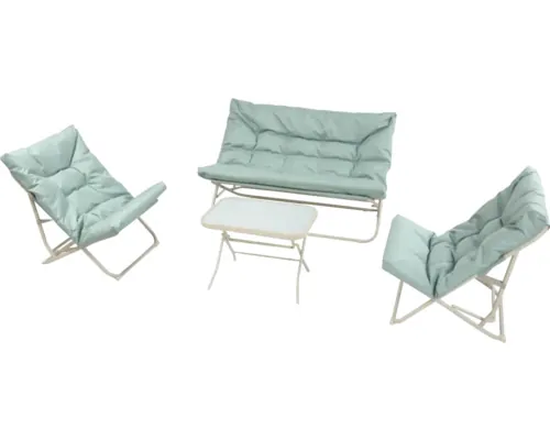 Set mobilier grădină/terasă Briza oțel 4 piese 4 locuri verde buc