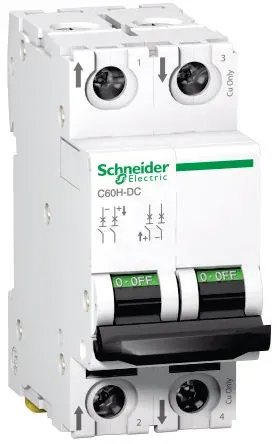 Siguranta automata modulara Schneider Electric C60H-DC A9N61526, 2P, 6 A, curba C buc