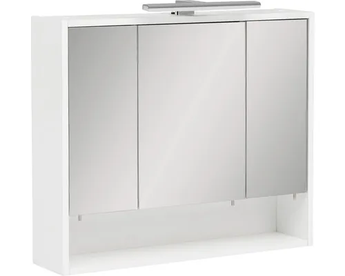 Dulap baie cu oglindă Kimi 70x65 cm PAL alb 3 uşi iluminare LED buc