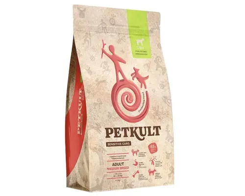 Hrană uscată pentru câini Petkult Sensitive Adult Talie Medie cu miel și orez 3 kg buc