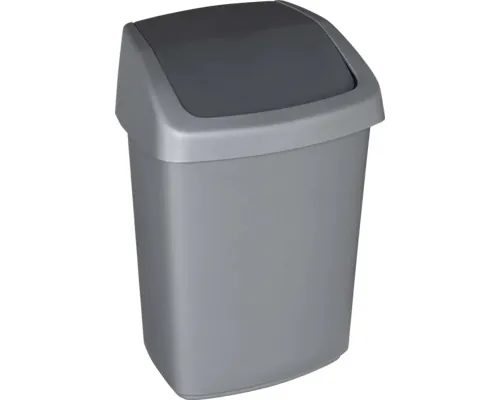 Coș gunoi Curver Swing Top 25L, cu capac batant, gri buc