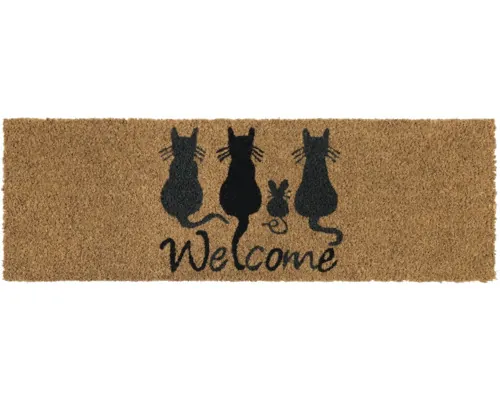 Covoraș intrare cocos Welcome Cats 25x75 cm buc