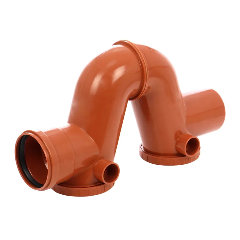 Sifon sisteme de scurgere exterioare, PVC, cu inel, D 110 mm, portocaliu buc