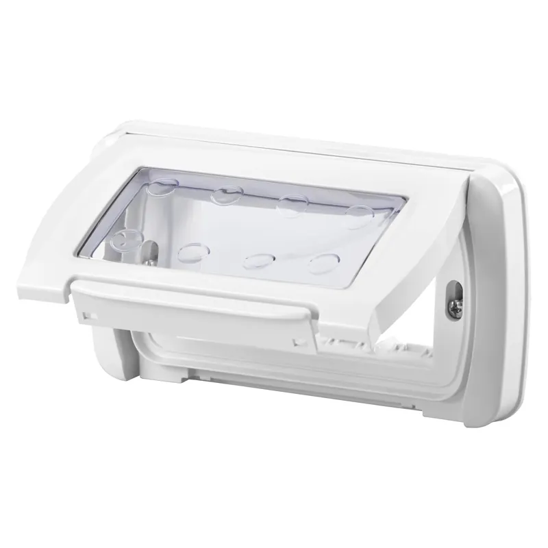 Capac cu rama Gewiss System GW22461, 4 module, IP55, alb, pentru priza / intrerupator buc