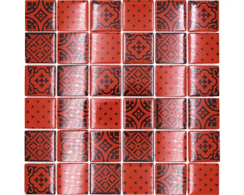 Mozaic piscină sticlă XCM 8OP3 roșu 30x30 cm buc