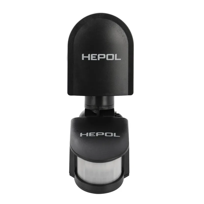 Senzor de miscare Hepol, exterior (IP44), negru, 180 grade buc
