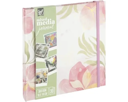 Jurnal mixed media Craft ID 30 foi 19x19 cm, model floral buc