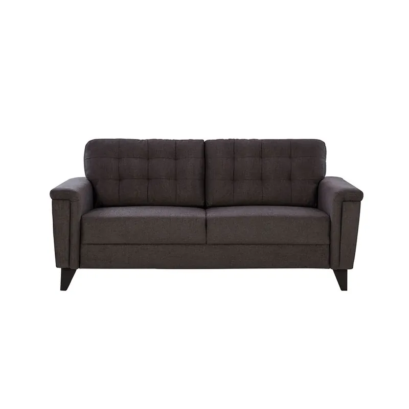 Canapea fixa Celeste, 3 locuri, material textil, culoare gri, perne incluse