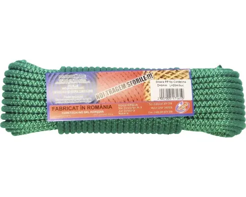 Cordelină polipropilenă Coretech Ø6mm x 20m, verde buc
