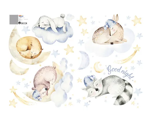 Stickere perete Good night 100x70 cm, 2 coli buc