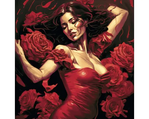 Tablou sticlă Pure Living Dance With Roses 20x20 cm buc