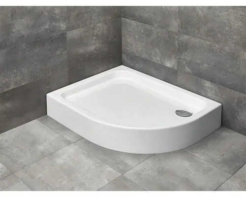 Cădiță de duș asimetrică Radaway Laros E Compact 80x100x17 cm acril alb stânga SLE81017-01L buc