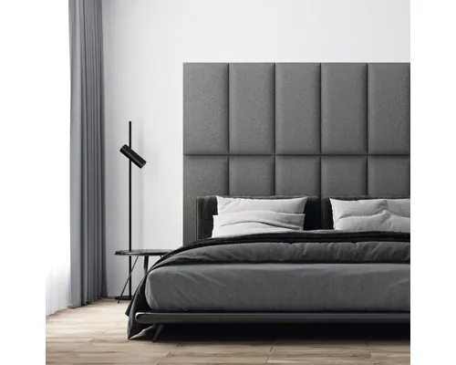 Panou decorativ tapițat Mollis Solid gri închis 30x60 cm buc