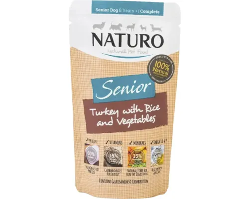 Hrană umedă pentru câini NATURO Adult Mini cu curcan, orez și legume fără cereale, gluten, lactoză și zahăr 150 g buc
