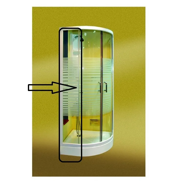 Geam fix sablat, Kroner, pentru cabina dus ROUND (K-101/80), 6x255x1770 mm