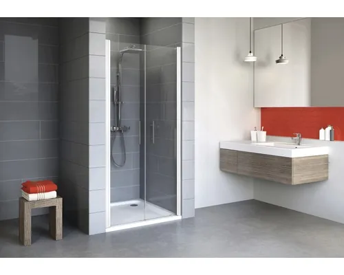 Ușă duș pendulară pentru nişă Schulte Alexa Style 2.0, 80x192 cm, sticlă securizată transparentă, profil alb buc