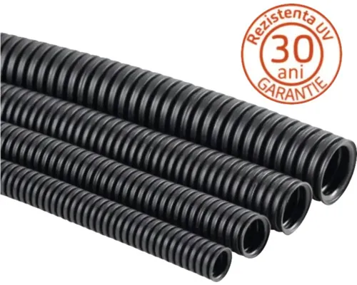 Tub flexibil gofrat Extroflex Ø20 mm, 750N HF 50ML, cu fir de tragere rola