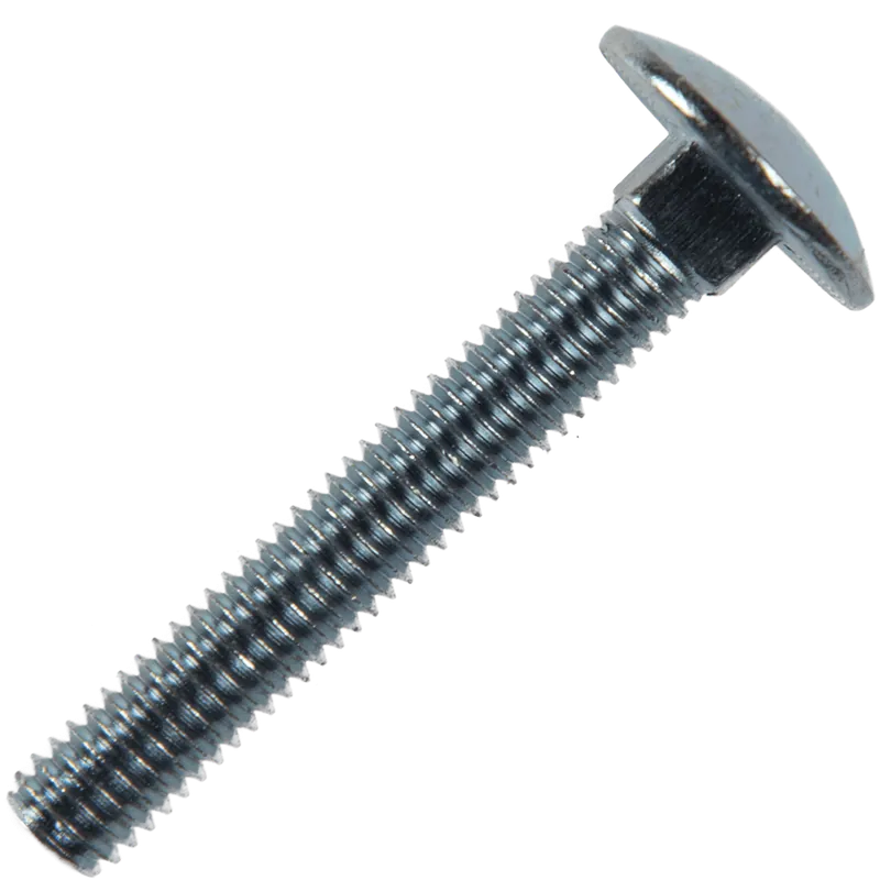 Surub cu cap bombat si gat patrat, otel zincat alb, 8 x 60 mm, 10 buc