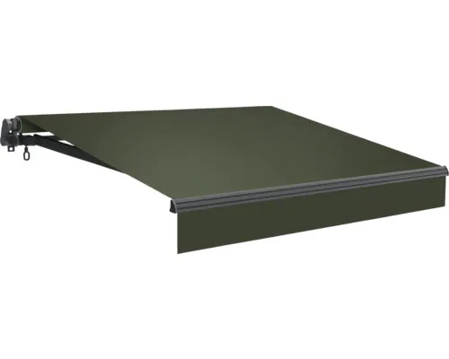 Marchiză/Copertină retractabilă manuală cu braț articulat 3x2,5 m poliester Lotus olive/argintiu buc