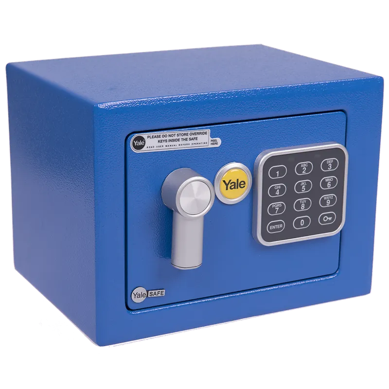 Mini seif Yale, electronic, albastru, 170 x 230 x 170 mm
