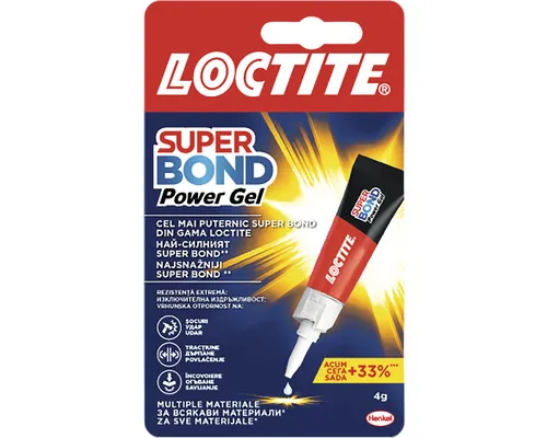 Adeziv instant Loctite Super Bond Power Gel 4 g buc