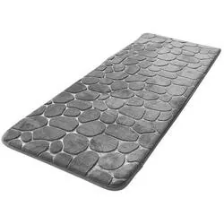 Covor baie microfibra antiderapant pietre gri 50x120 cm 195677