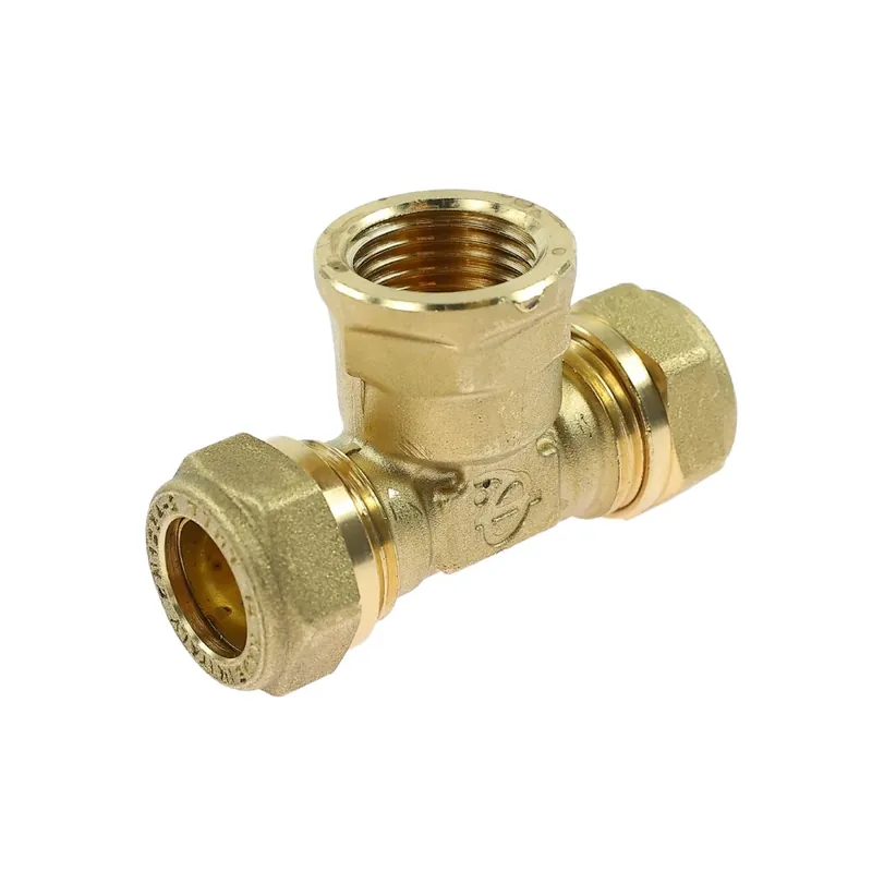 Teu compresie cu inel, alama, FI, 22 mm x 3/4" x 22 mm buc