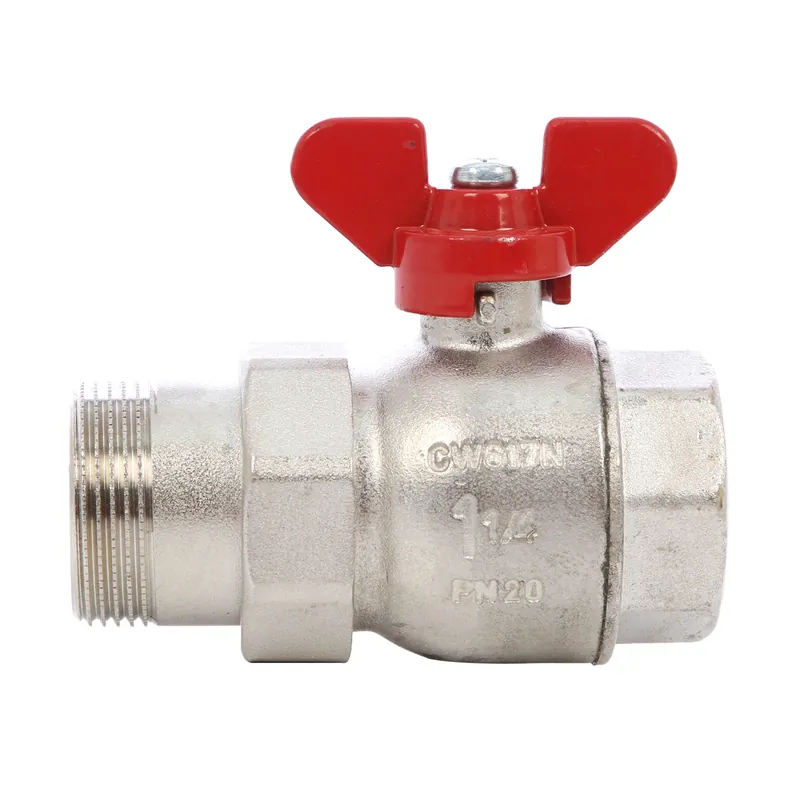 Robinet cu bila Fratelli Fortis 797M, cu olandez filet exterior, alama, 1 1/4", maner fluture buc
