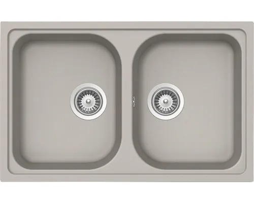 Chiuvetă bucătărie cristalite 2 cuve Schock Viola N-200S 50x79 cm fără picurător Beton reversibilă buc